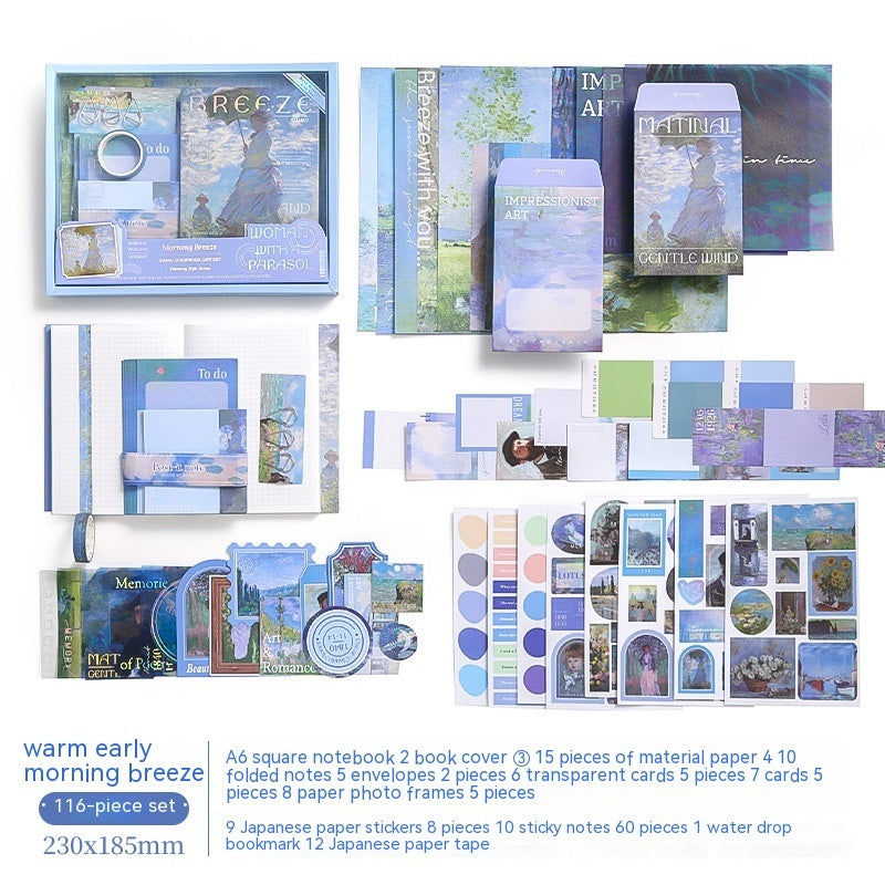 Purple Oil Painting Series Literary Notebook Handbook Set Gift Box-7
