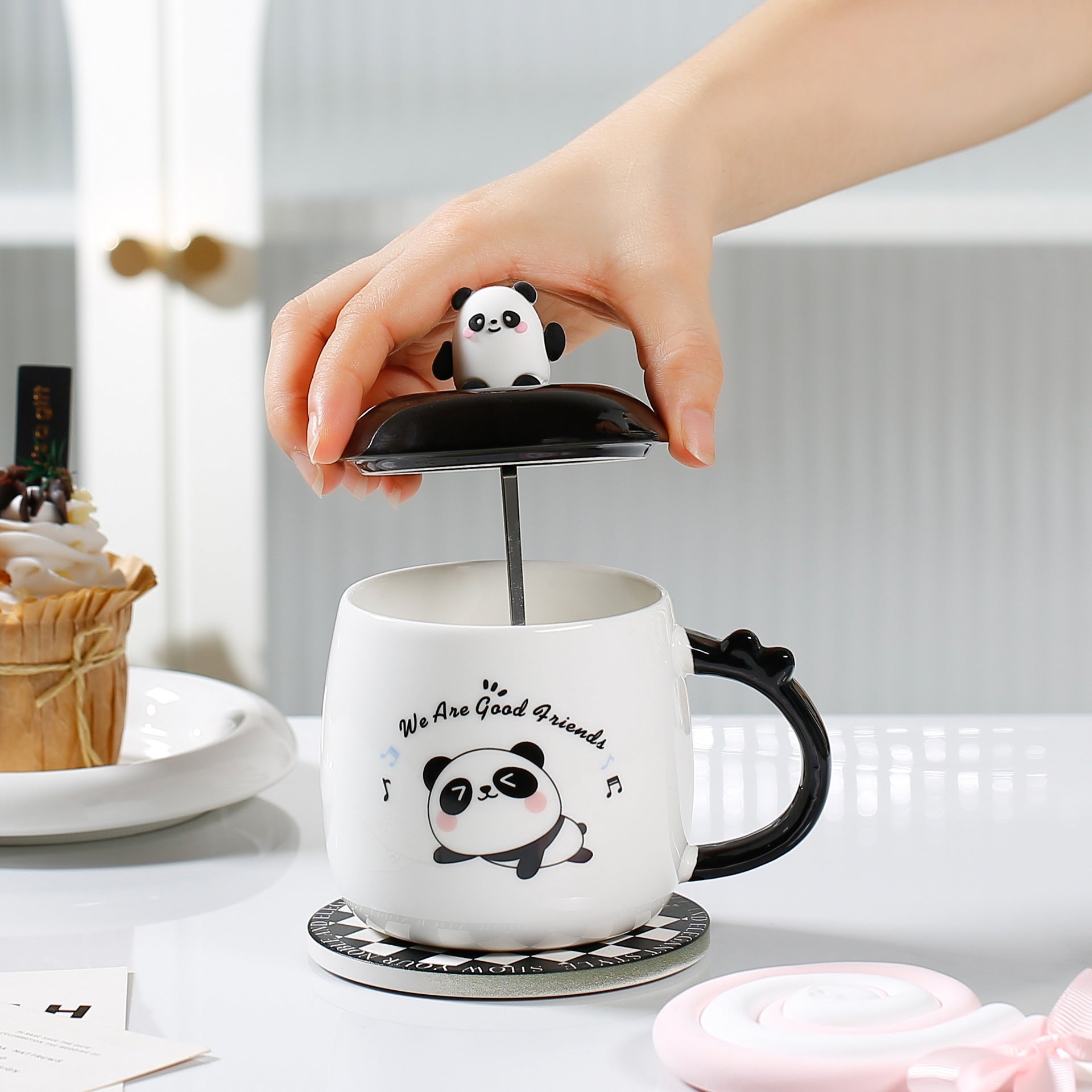 Cute Creative Cartoon Panda Ceramic Cup