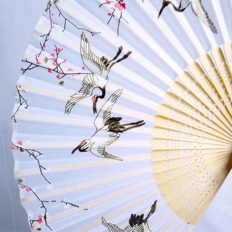 Chinese Style Portable Folding Bamboo And Silk Folding Fan