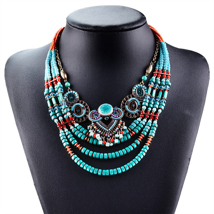 Exaggerated Ethnic Style Multi-Layered Necklace