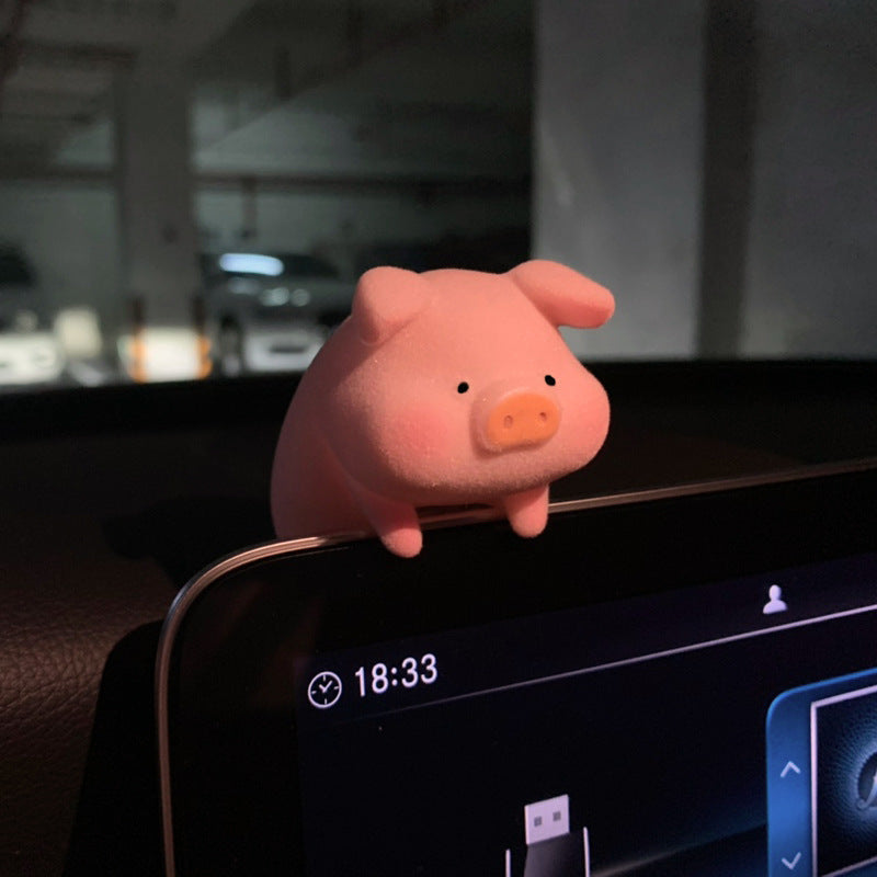 Cute cartoon pig car center console decoration