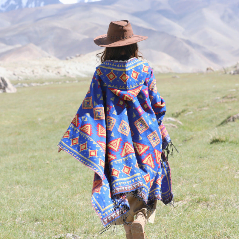 Ethnic Style Desert Seaside Photograph Cloak Autumn And Winter Artificial Cashmere Scarf