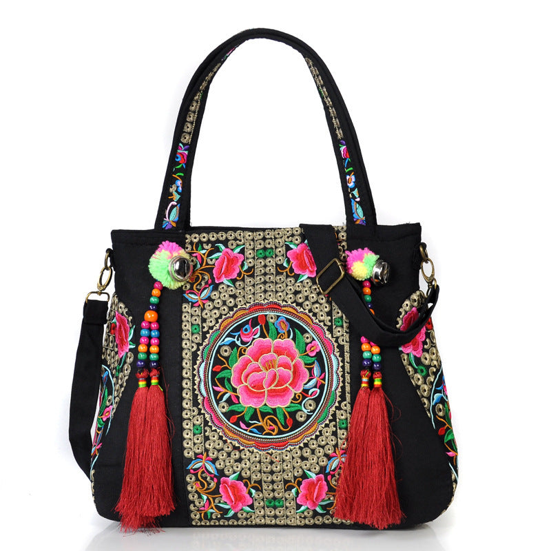 Ethnic embroidery shoulder bag