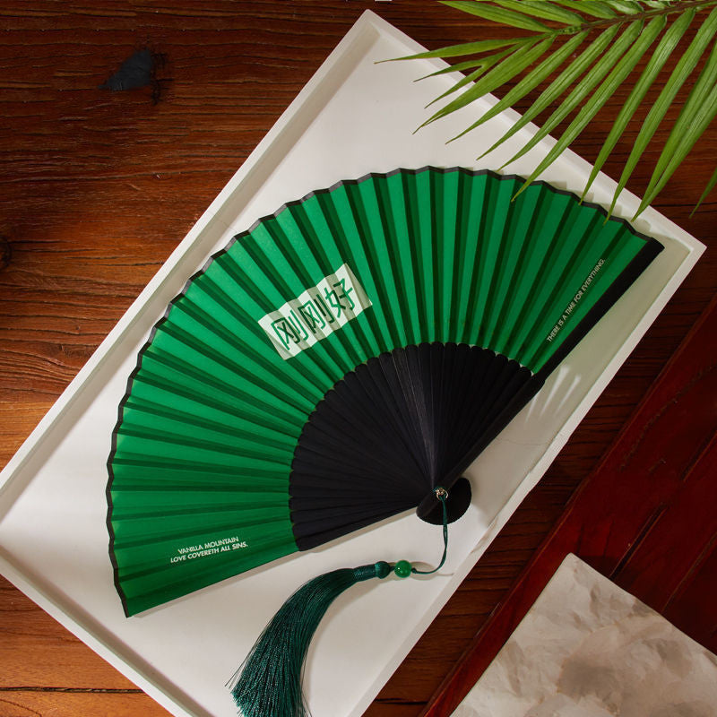 Portable Chinese Folding Fan For Women In Summer