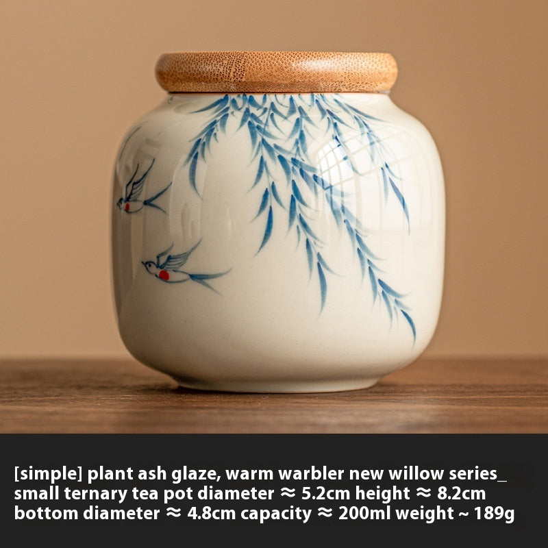 Chinese Calligraphy Tea Pot Ceramic Mini