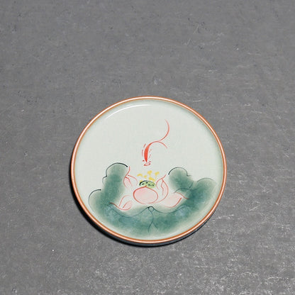 Hand Painted Lotus Coasters Underglaze Ice Crack Coaster