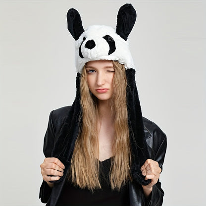 Cute Animal Ear Hat Cute Panda Dog Frog Puppy Plush Hat Halloween Role Playing Party Earmuffs Hat Female