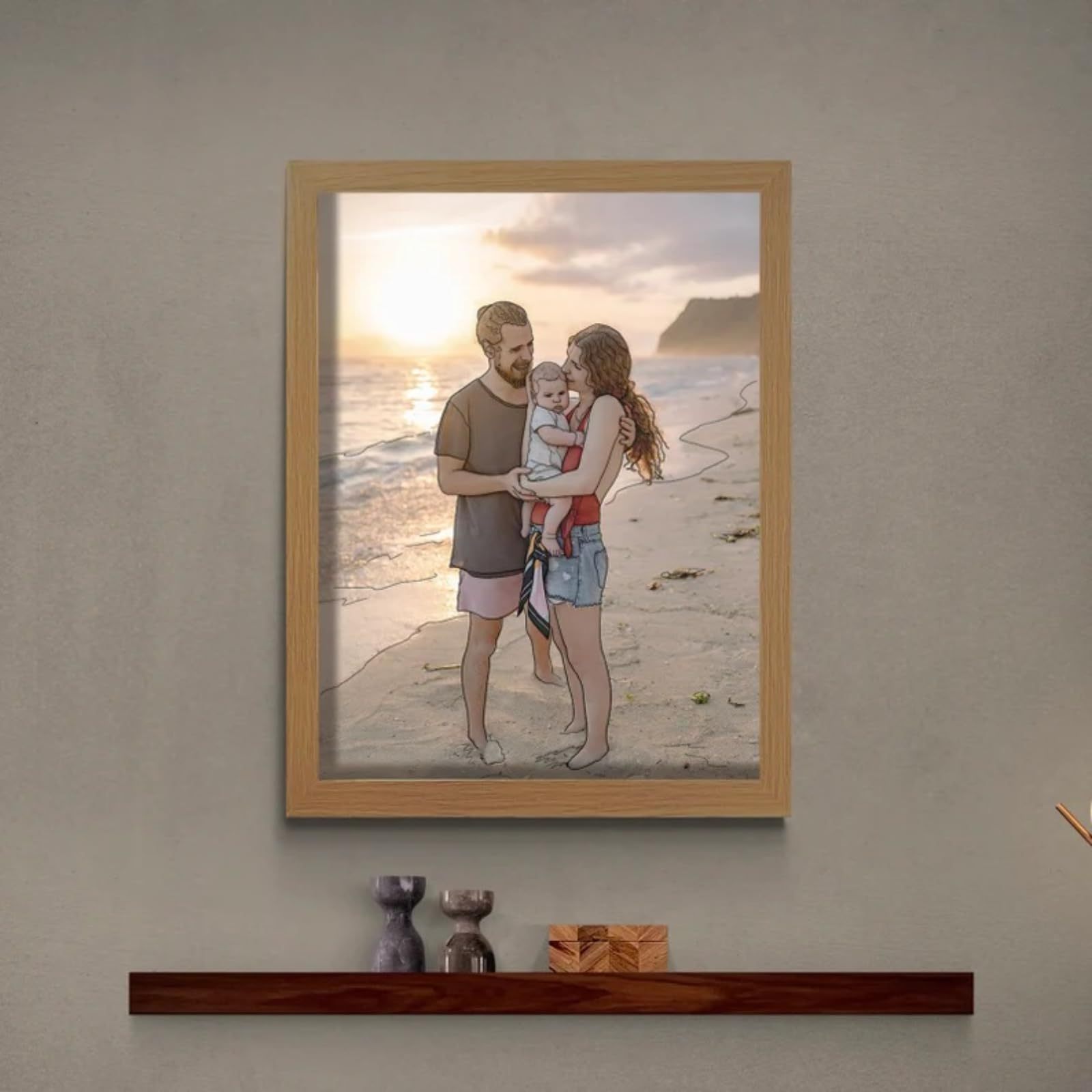 Custom LED Light Painting Personalized Photo Night Lamp Gift-12