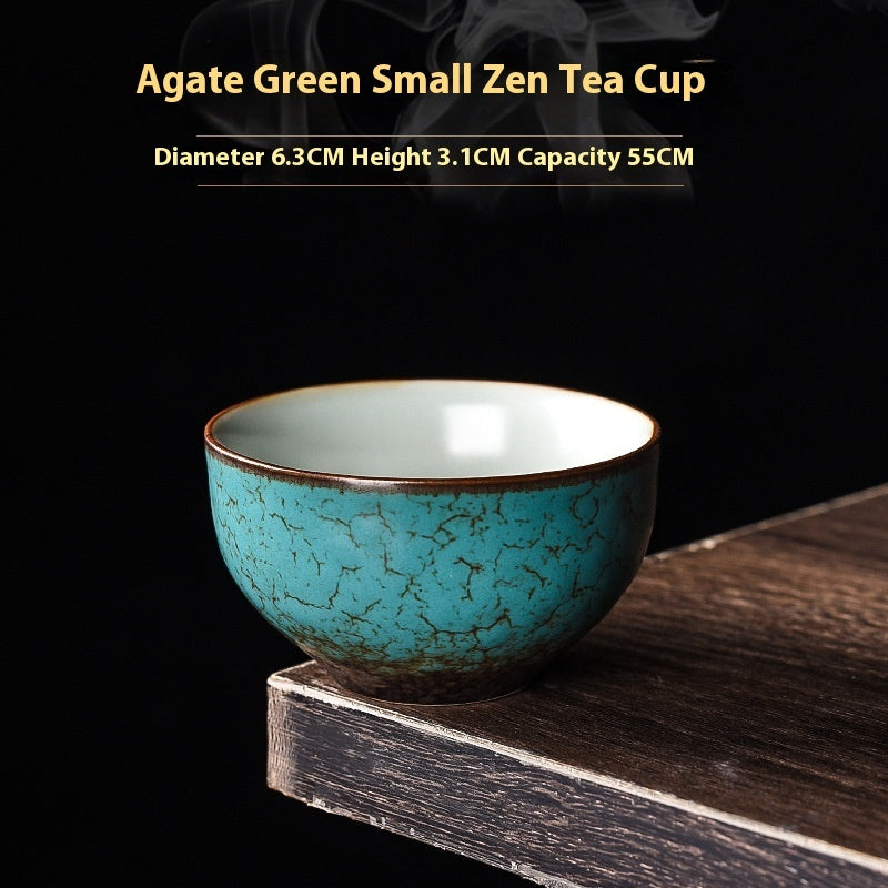 Multi Chinese Household Onyx Green Vintage Kung Fu Teacups-9