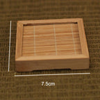 Chinese style handmade insulation pad bamboo carbonized coaster