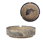 Chinese Style Fish Picture Retro Ashtray Ceramic Creative