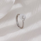 Chinese Style Hetian White Jade Peace Buckle Ring