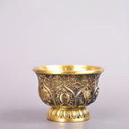Embossed Eight Treasures Offering Water Bowl Copper Ware Ornaments