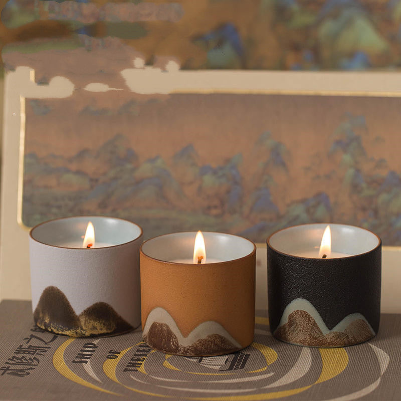 Scenic Ceramics Handcrafted Tea Cup Aromatherapy Candles