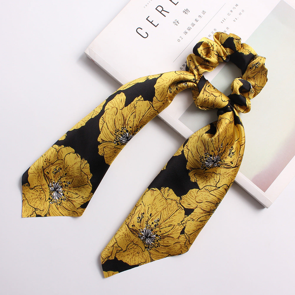 Printed Silk Scarf Large Intestine Hair Bands Hair Accessories