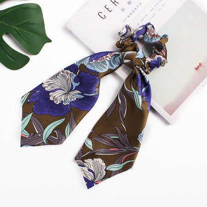 Printed Silk Scarf Large Intestine Hair Bands Hair Accessories