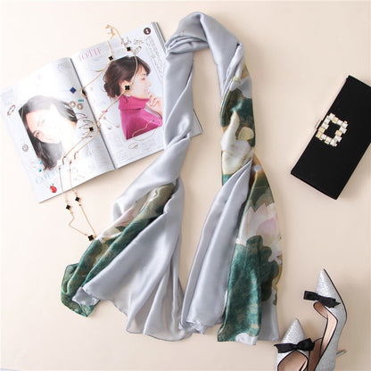 Spring and autumn summer new style lotus silk scarf women