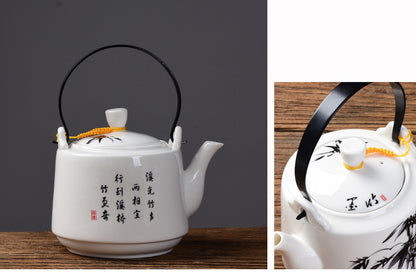 Handmade Kettle Ceramic Handle Large Teapot