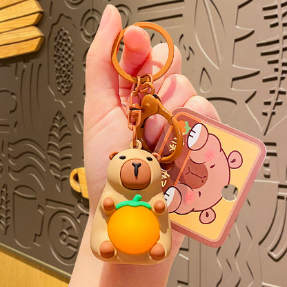 China Popular Creative Light Pull Capybara Doll Keychain