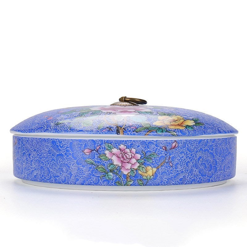 Enamel Tea Caddy Ceramic Sealed Pu'er Tea Box Tea Cake