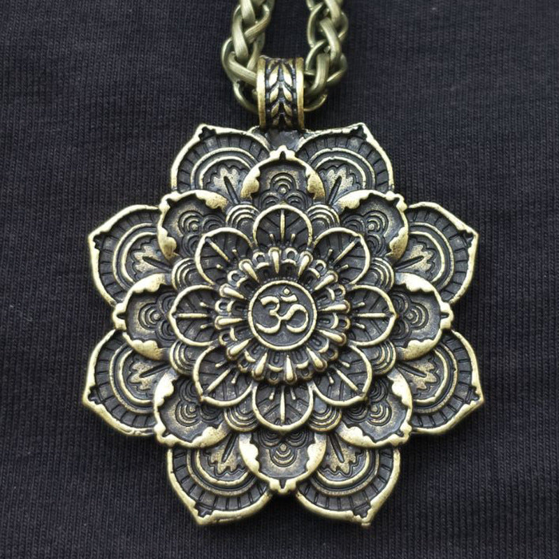 Viking Tibetan Spirit Necklace Tibetan Mandala Pendant Necklace