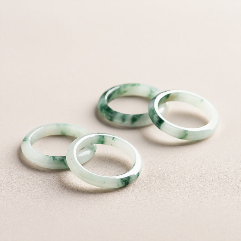 Ethnic Style Natural Jade Ring Ornament