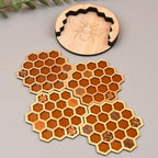 Wooden Coasters Craftwork Honeycomb Heat Proof Mat