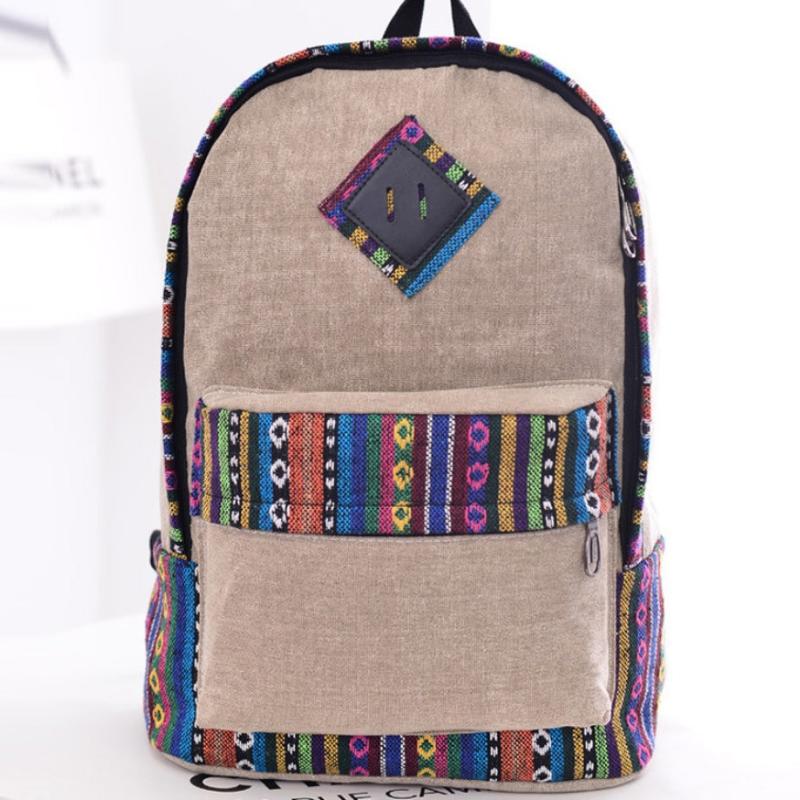 Ethnic style backpack female