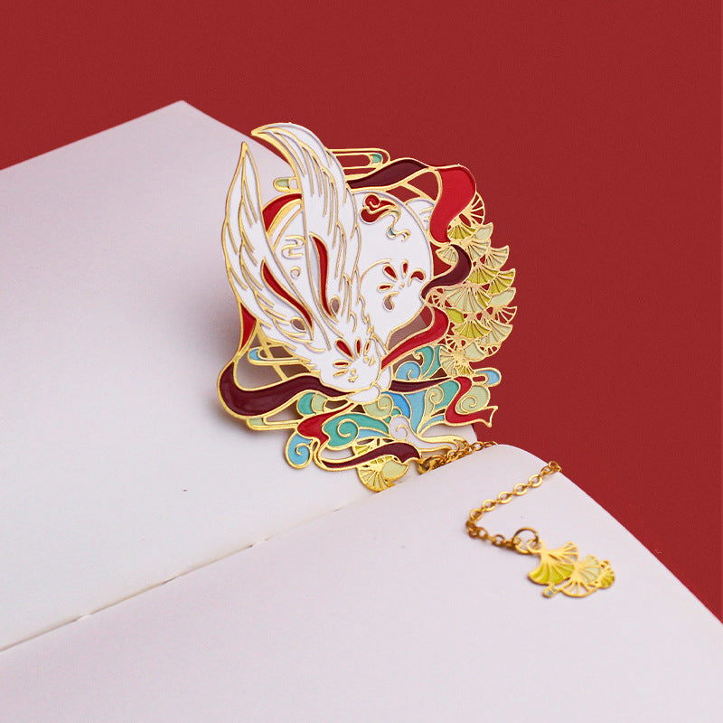 Chinese Style Metal Bookmark Fan-shaped Brass Bookmark Exquisite