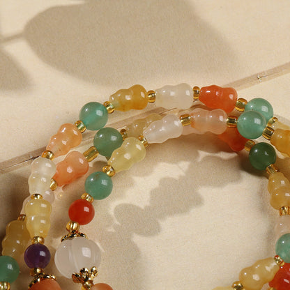 Ethnic Style Natural Jinsi Jade Bracelet Xinjiang Cinnabar Jade