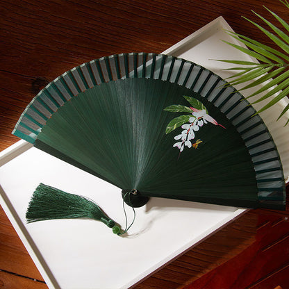 Portable Chinese Folding Fan For Women In Summer