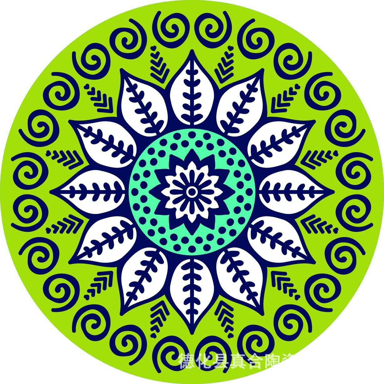 Mandala flower ceramic absorbent coaster