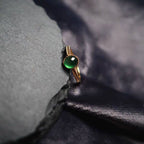 Women's Jade Inlaid Jade Colored Gold Ring