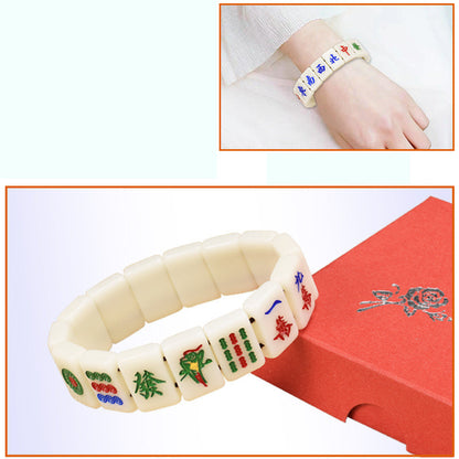 Acrylic Elastic String Mahjong Bracelet