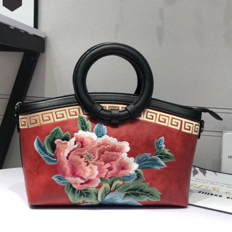 Chinese style embroidery portable messenger shoulder bag