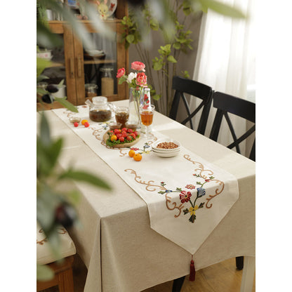 Handmade Embroidered Pastoral Style Embroidered Table Flag