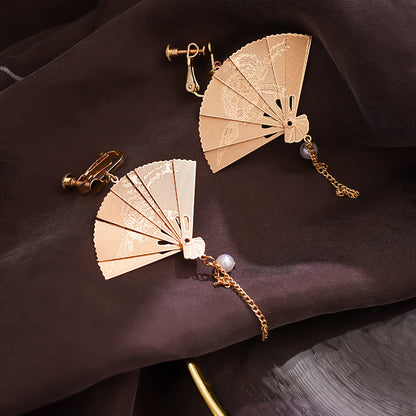 Chinese Style Fan Earrings