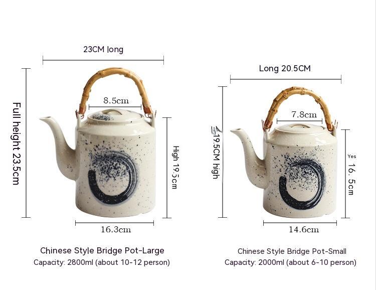 Large Capacity Retro Domestic Ceramic Teapot