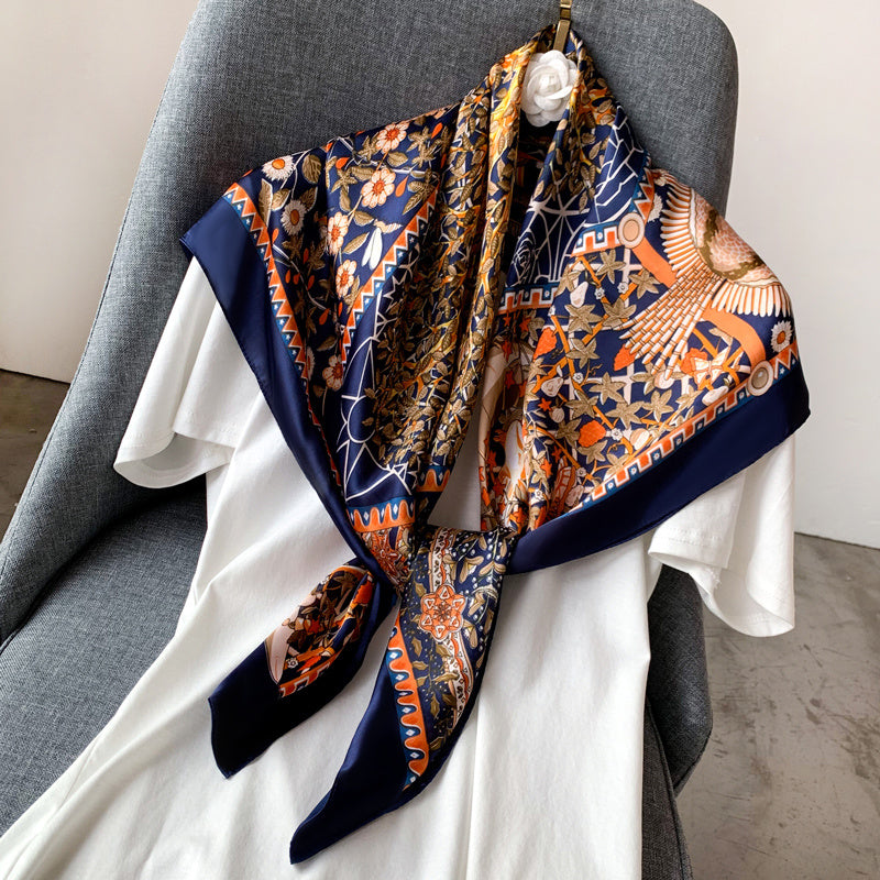 Small Silk Scarf Female Big Square Scarf Middle-aged Mother Mother-in-law Scarf