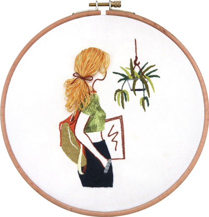 Diy Cross  Thread Embroidery Bouquet Dance Girl Hanging Picture