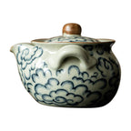 Ceramic Teapot Antique Auspicious Clouds Double Ears Pot