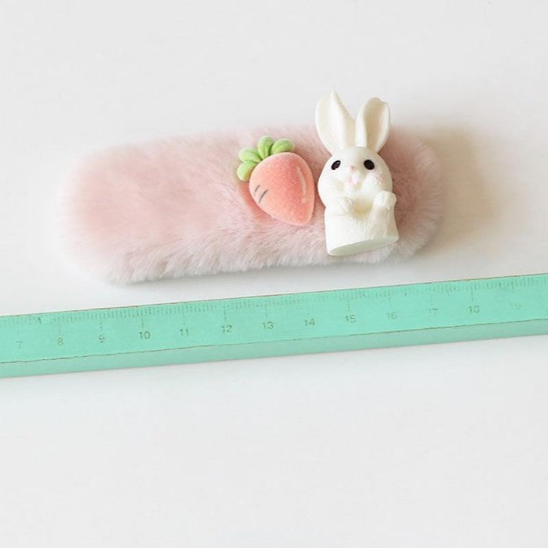 Plush Rabbit Hairpin Side Bang Clip