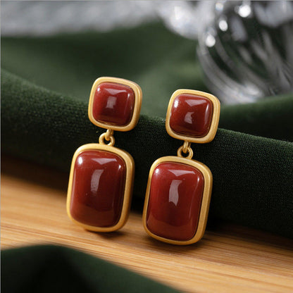 Jade Sapphire Earrings Bafeng Wild Personality Earrings Female Earrings