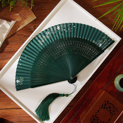 Portable Chinese Folding Fan For Women In Summer