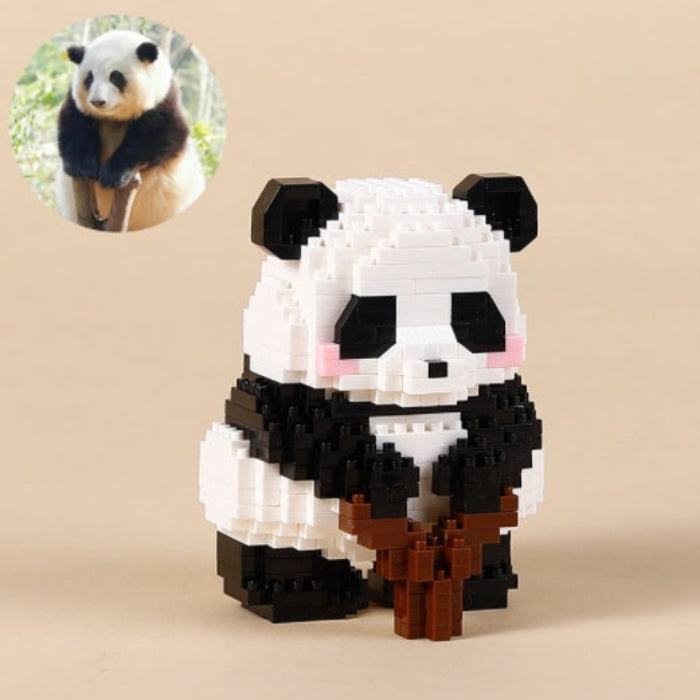 Giant Panda Flower Fruit Lai Menglan Microparticle Building Block Toy