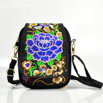 Ethnic Style Flip Embroidered Phone Bag Featured Embroidery Bag