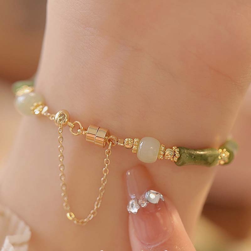 New Chinese Retro Green Bamboo Bracelet For Women