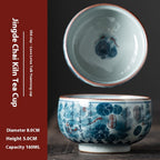 Blue and White Antique Old Clay Kung Fu Tea Brewing Ceramic Single Cup