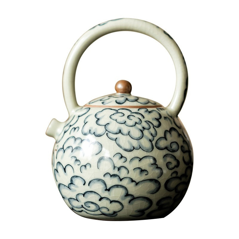 Chinese Auspicious Cloud Ru Porcelain, Perfect For Lifting Beams, Teapot, Household Ceramics