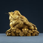Store Fortune Decoration Golden Toad with Money in its Mouth Decoration